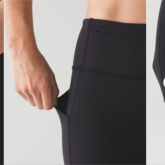 LULULEMON | Pace Rival Crop Marathon leggings black mesh sz 2 - Picture 3 of 7